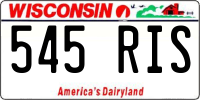 WI license plate 545RIS