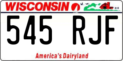 WI license plate 545RJF