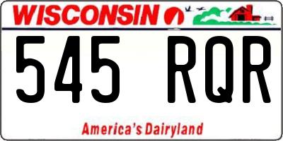 WI license plate 545RQR