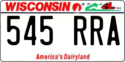 WI license plate 545RRA
