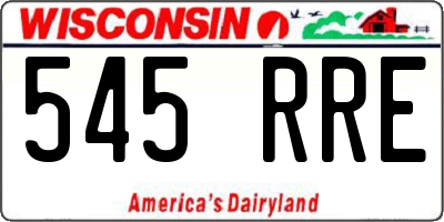 WI license plate 545RRE