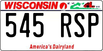 WI license plate 545RSP