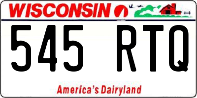 WI license plate 545RTQ