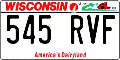 WI license plate 545RVF