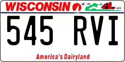 WI license plate 545RVI