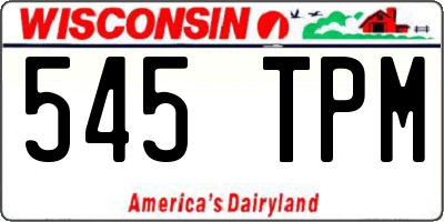 WI license plate 545TPM