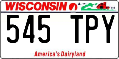 WI license plate 545TPY