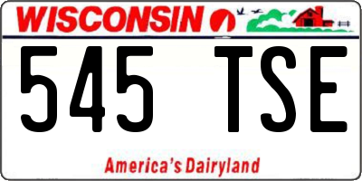 WI license plate 545TSE