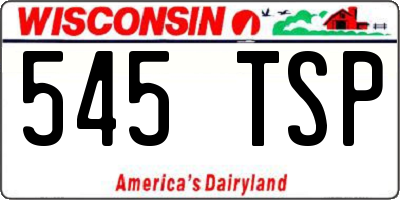 WI license plate 545TSP