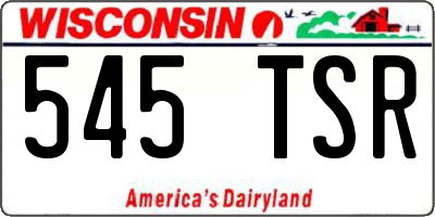WI license plate 545TSR