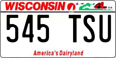 WI license plate 545TSU