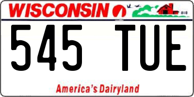 WI license plate 545TUE