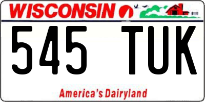 WI license plate 545TUK