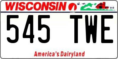 WI license plate 545TWE