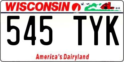 WI license plate 545TYK