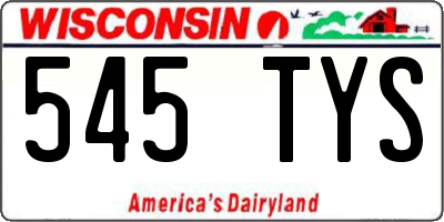WI license plate 545TYS