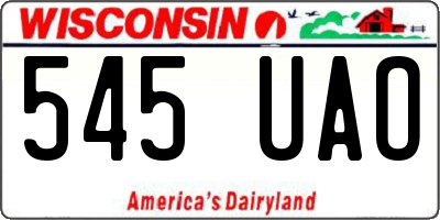 WI license plate 545UAO