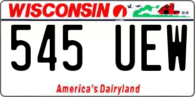 WI license plate 545UEW