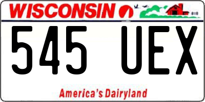 WI license plate 545UEX