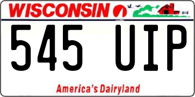 WI license plate 545UIP
