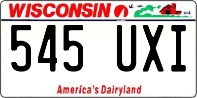 WI license plate 545UXI