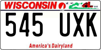WI license plate 545UXK