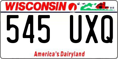 WI license plate 545UXQ