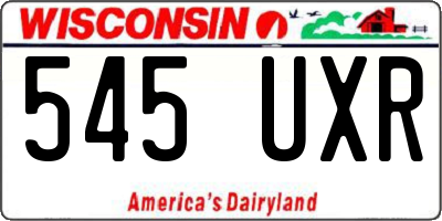 WI license plate 545UXR