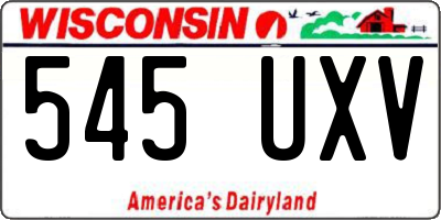 WI license plate 545UXV