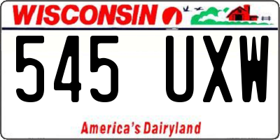 WI license plate 545UXW