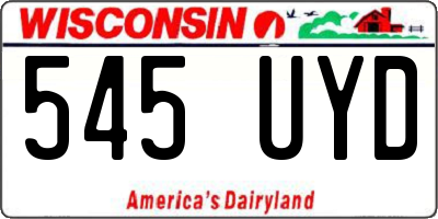 WI license plate 545UYD