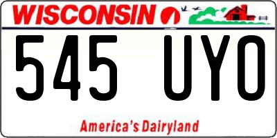 WI license plate 545UYO