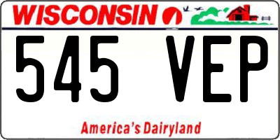 WI license plate 545VEP