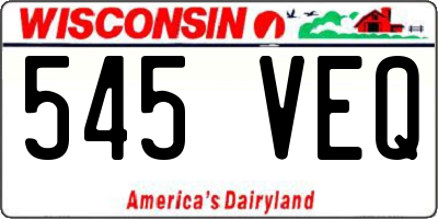 WI license plate 545VEQ