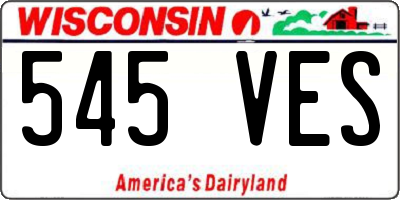WI license plate 545VES