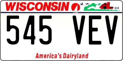 WI license plate 545VEV