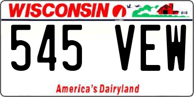 WI license plate 545VEW