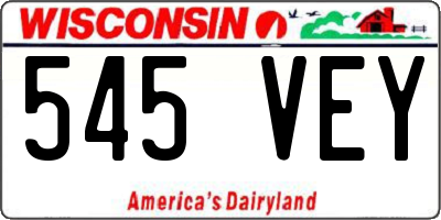 WI license plate 545VEY