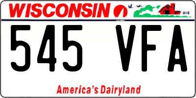 WI license plate 545VFA