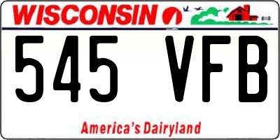 WI license plate 545VFB