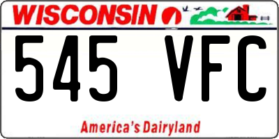 WI license plate 545VFC