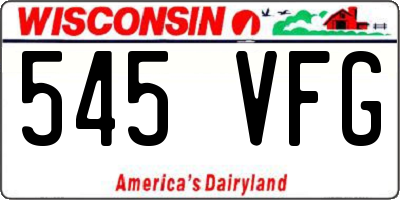 WI license plate 545VFG
