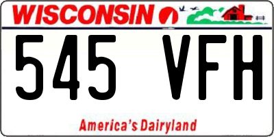 WI license plate 545VFH