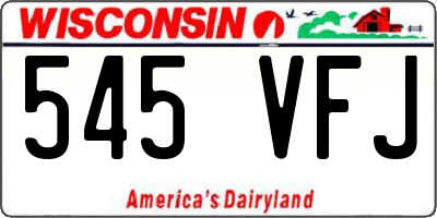 WI license plate 545VFJ