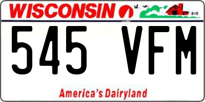 WI license plate 545VFM