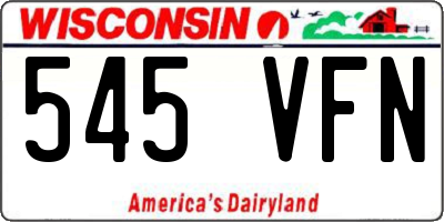 WI license plate 545VFN