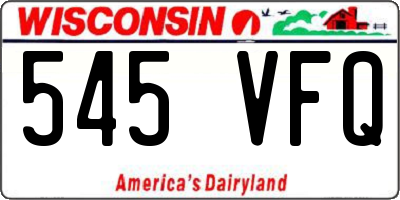 WI license plate 545VFQ