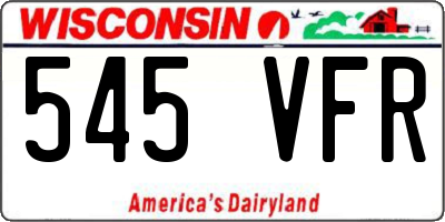 WI license plate 545VFR