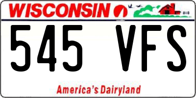 WI license plate 545VFS