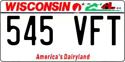 WI license plate 545VFT
